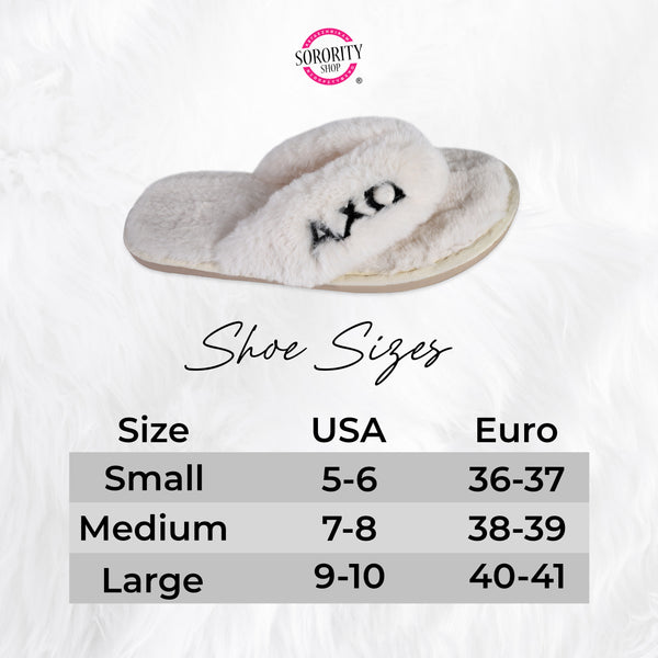 Alpha Omicron Pi - Furry Slippers Women - With AOP Embroidery Logo –  SororityShop