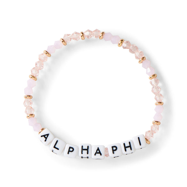 Alpha Omicron Pi Bracelet Glass Bead Bracelet With Sorority Name