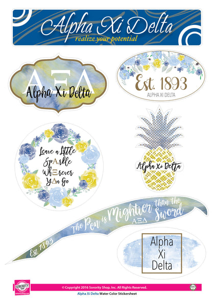 Alpha Xi Delta Bexti Bear Sticker - Alpha Xi Stickers - Sorority