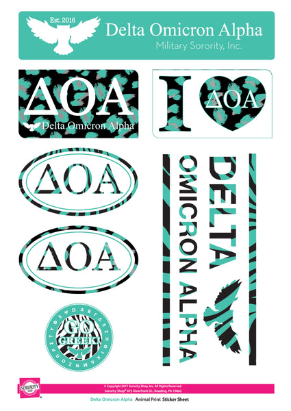 Delta Omicron Alpha Animal Print Stickers SororityShop