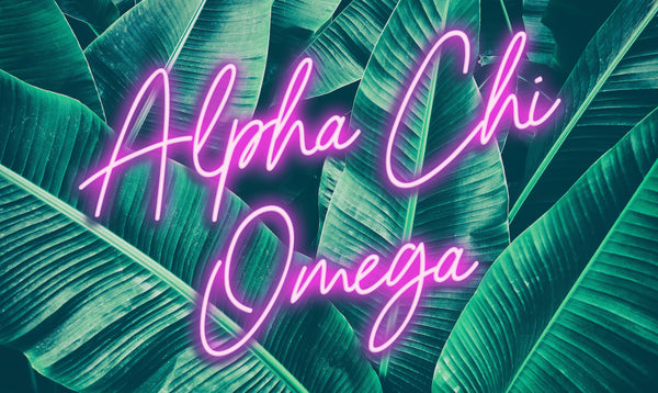 Alpha Chi Omega Neon Palm Flag SororityShop