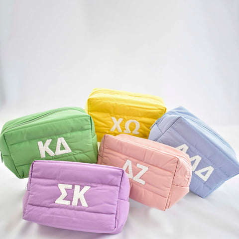 Makeup Bags - Puffer Style with Sorority Letters