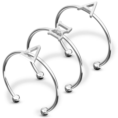 Alpha Xi Delta Silver Stacking Ring Set