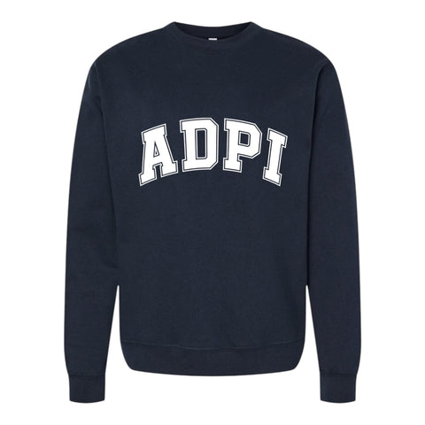 Alpha Delta Pi Sweatshirt- Crewneck Varsity Letters Design