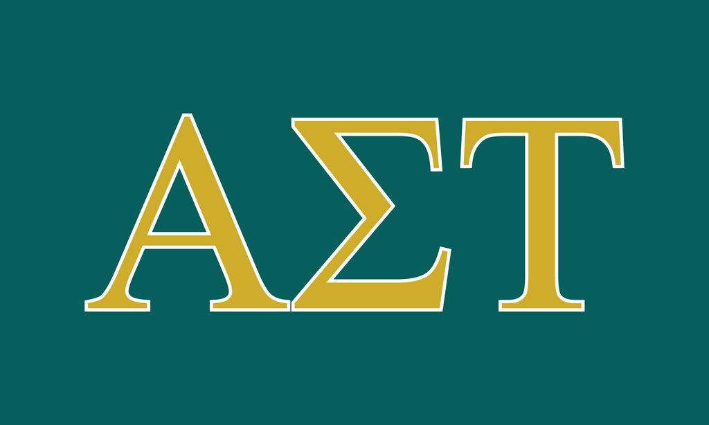 Alpha Sigma Tau Sorority Greek Letters Flag, Two-Color Design