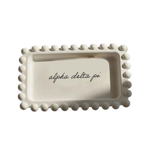 Alpha Delta Pi Jewelry Dish - Rectangular Cursive Script Sorority Name