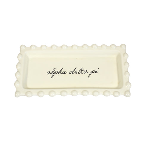 Alpha Delta Pi Jewelry Dish - Rectangular Cursive Script Sorority Name