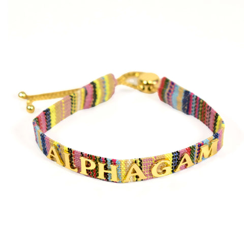 Alpha Gamma Delta Woven Bracelet, Multi-Color Design