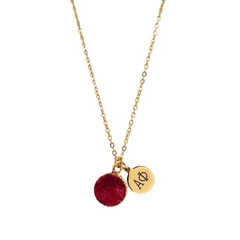 Alpha Phi Sisterhood Druzy Necklace