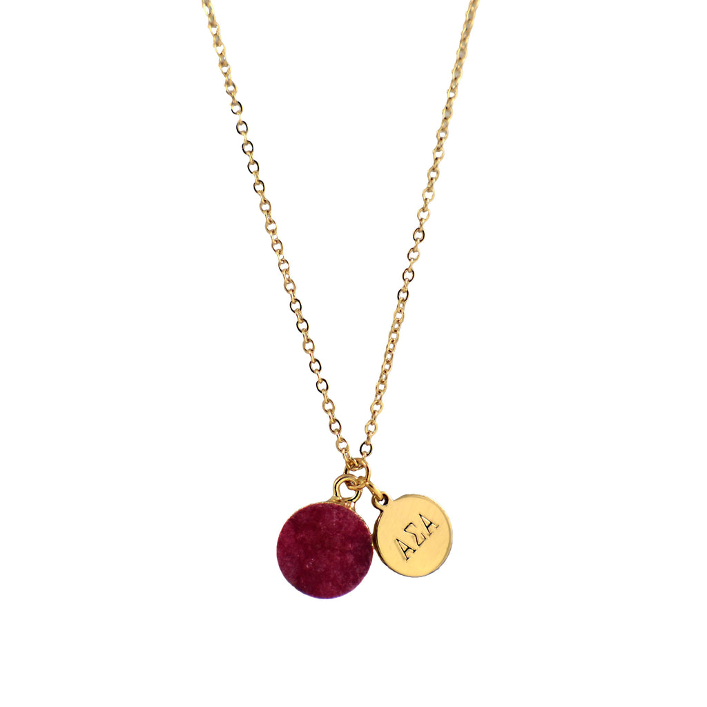 Alpha Sigma Alpha Sisterhood Druzy Necklace