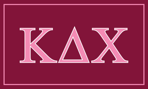 Kappa Delta Chi Sorority Greek Letters Flag, Two-Color Design