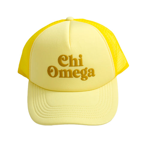 Chi Omega Baseball Cap, Mesh Trucker-Style Hat