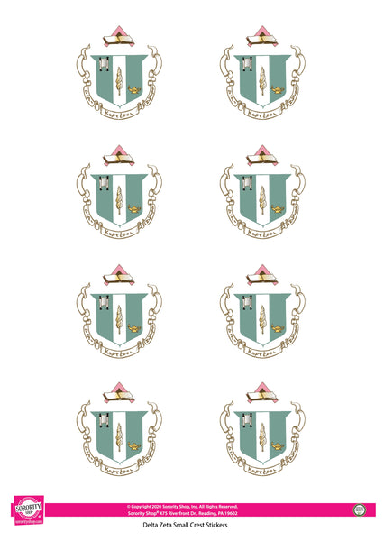 Delta Zeta Crest Stickers 8 Per Sheet – SororityShop