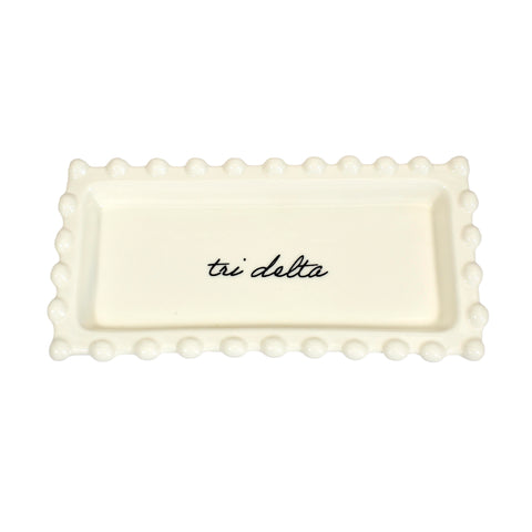 Delta Delta Delta Jewelry Dish - Rectangular Cursive Script Sorority Name