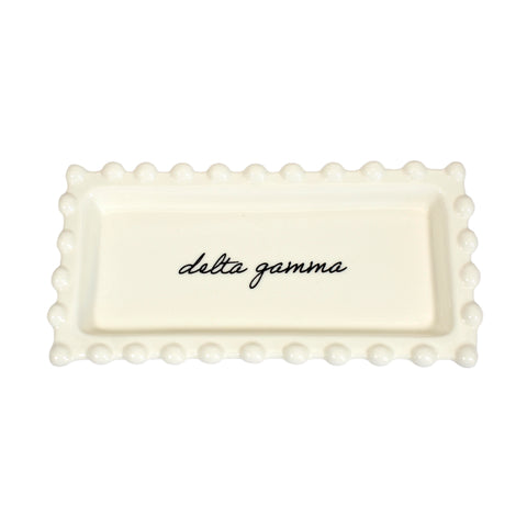 Delta Gamma Jewelry Dish - Rectangular Cursive Script Sorority Name