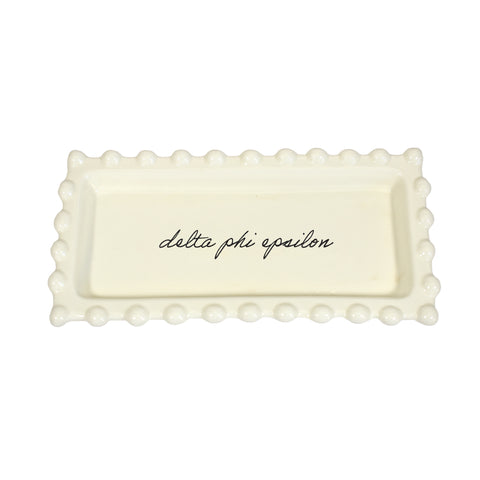 Delta Phi Epsilon Jewelry Dish - Rectangular Cursive Script Sorority Name