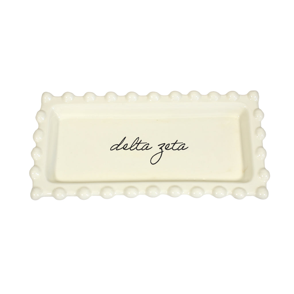 Delta Zeta Jewelry Dish - Rectangular Cursive Script Sorority Name