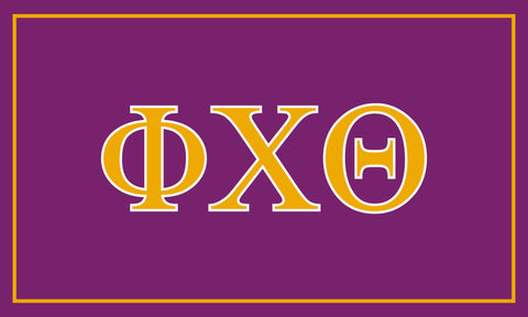 Phi Chi Theta Fraternity Greek Letters Flag, Two-Color Design