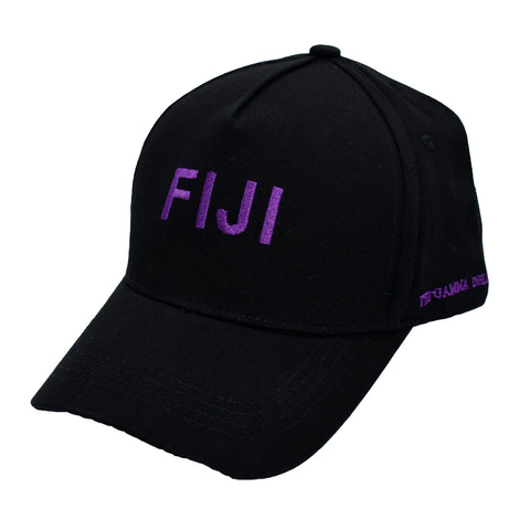 Phi Gamma Delta Baseball Cap- Brushed Cotton 5-Panel Black Hat