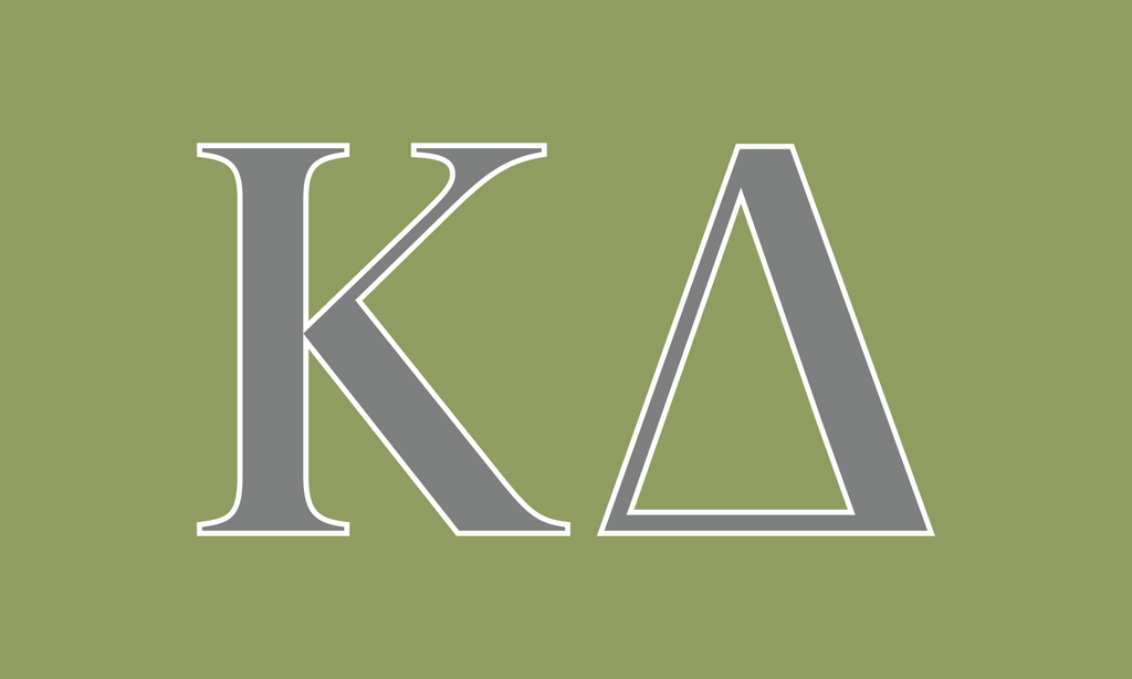 Kappa Delta Sorority Greek Letters Flag, Two-Color Design