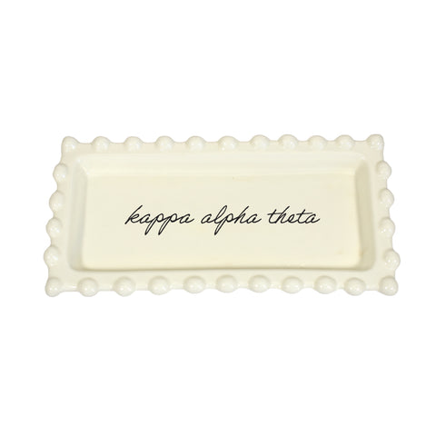 Kappa Alpha Theta Jewelry Dish - Rectangular Cursive Script Sorority Name