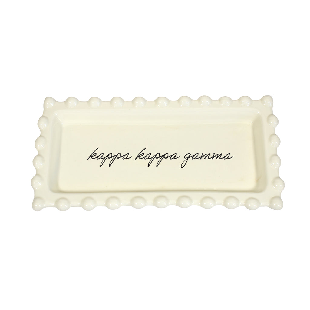 Kappa Kappa Gamma Jewelry Dish - Rectangular Cursive Script Sorority Name