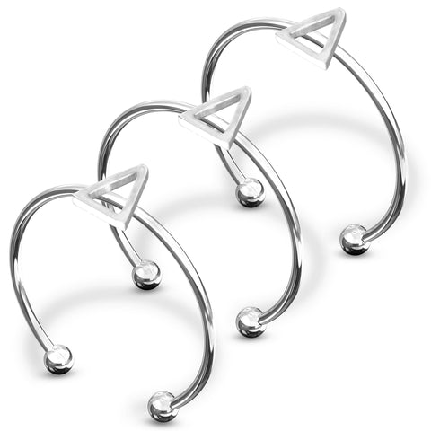 Delta Delta Delta Silver Stacking Ring Set