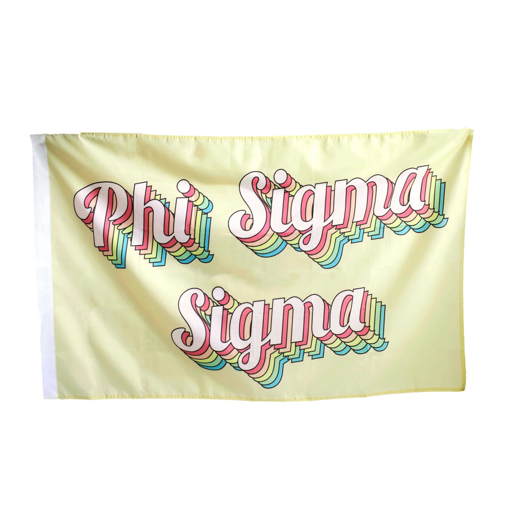 Phi Sigma Sigma Retro Flag