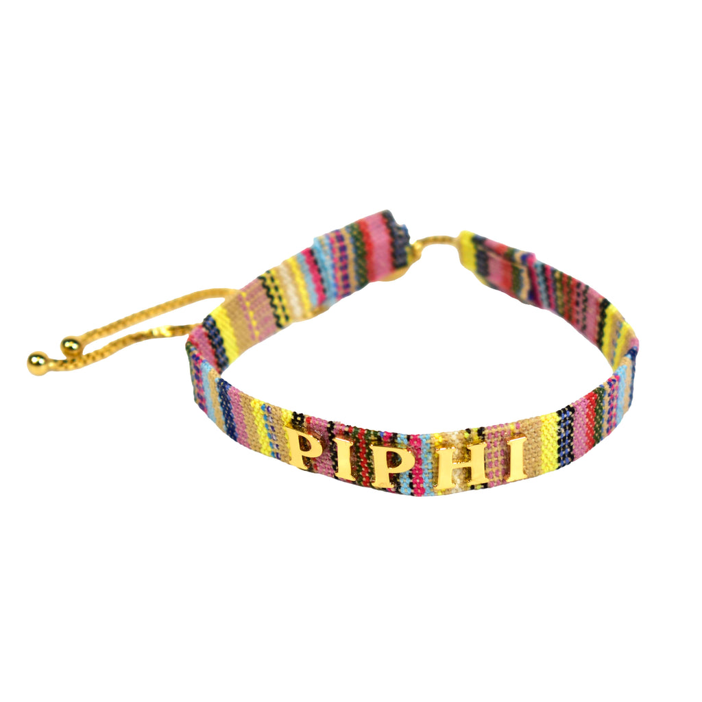 Pi Beta Phi Woven Bracelet, Multi-Color Design