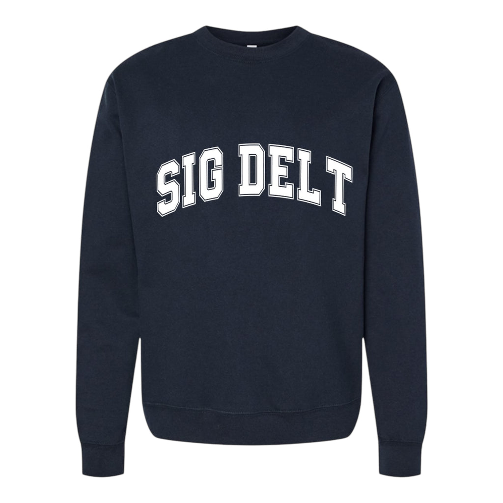 Sigma Delta Tau Sweatshirt- Crewneck Varsity Letters Design