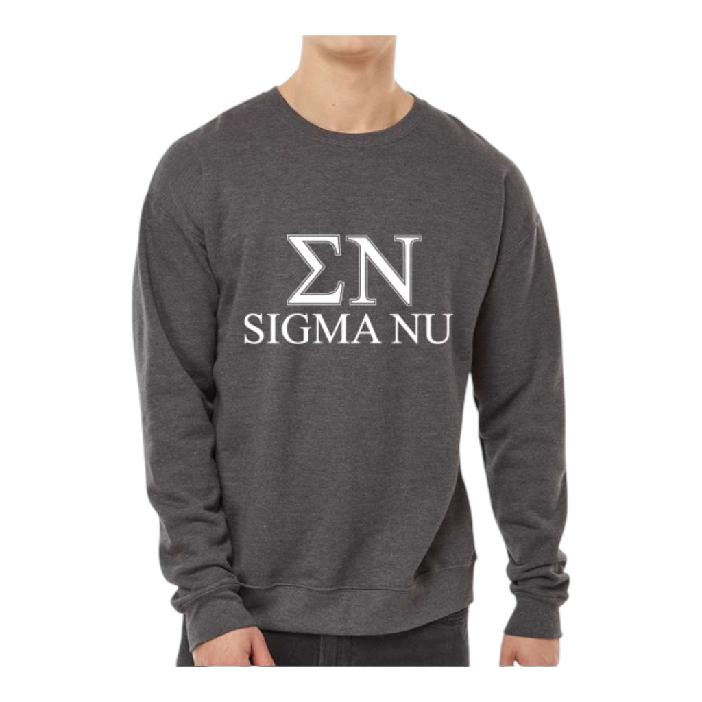 Sigma Nu Sweatshirt- Crewneck Fraternity Varsity Letters Design