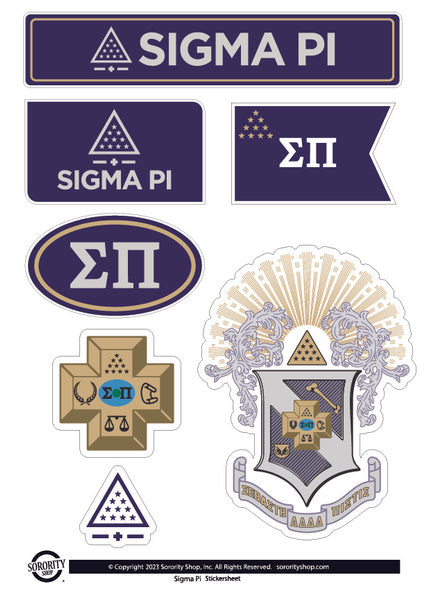 Sigma Pi Fraternity Sticker Sheet- Brand Focus – SororityShop