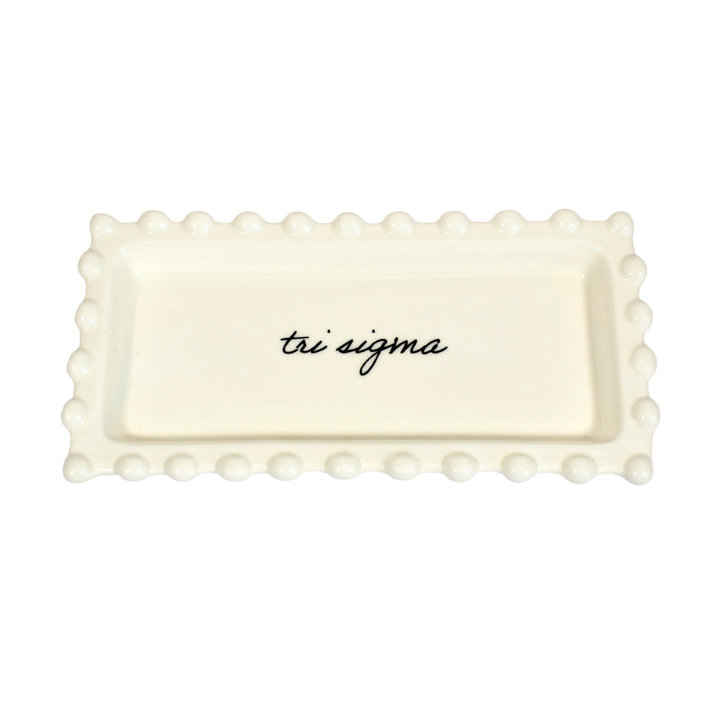 Sigma Sigma Sigma Jewelry Dish - Rectangular Cursive Script Sorority Name