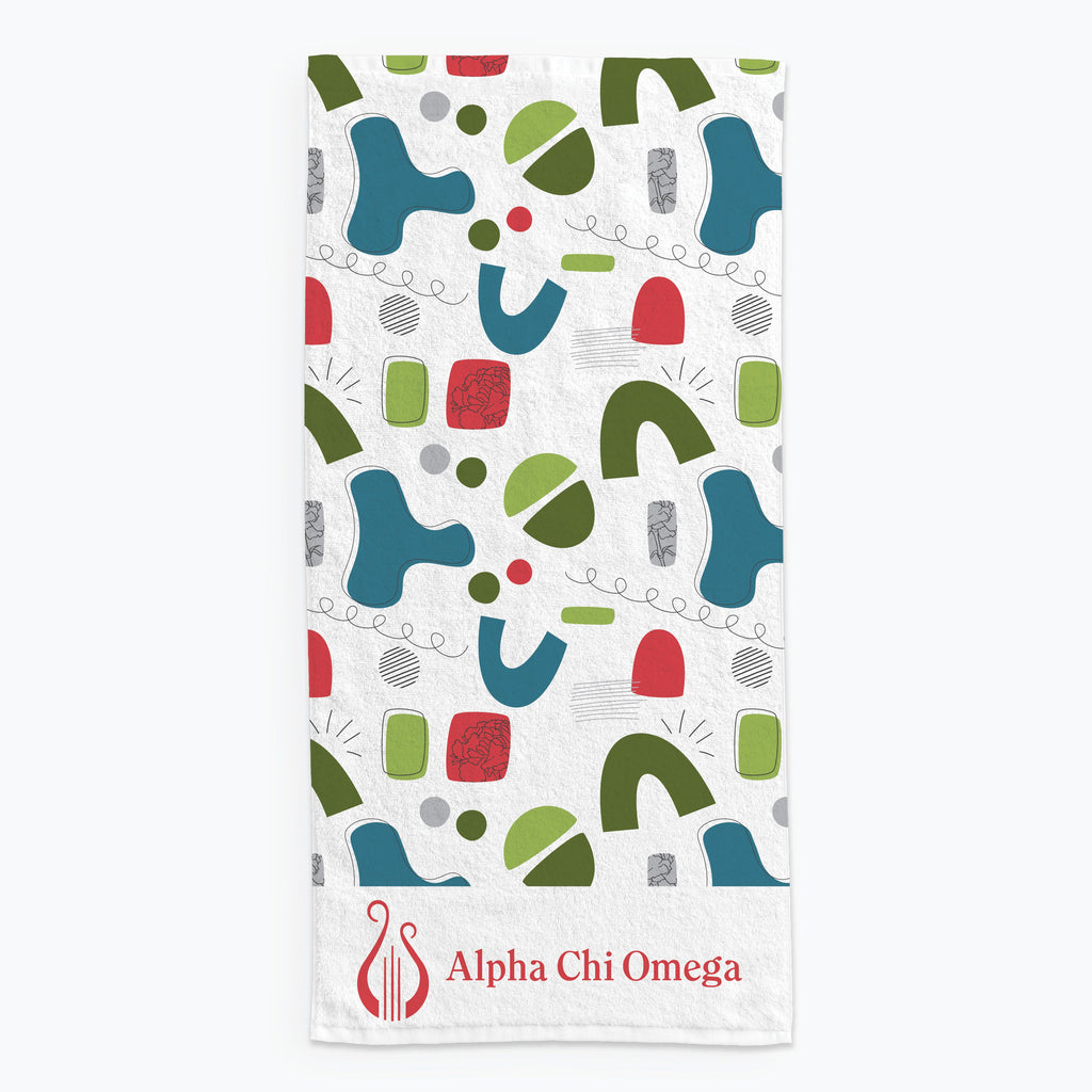 Alpha Chi Omega Beach Towel- Lightweight Brand Design