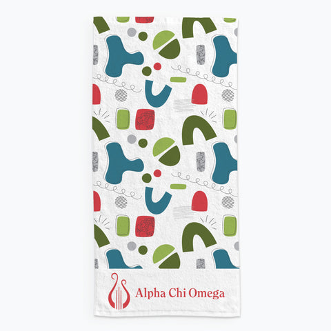 Alpha Chi Omega Beach Towel- Lightweight Brand Design