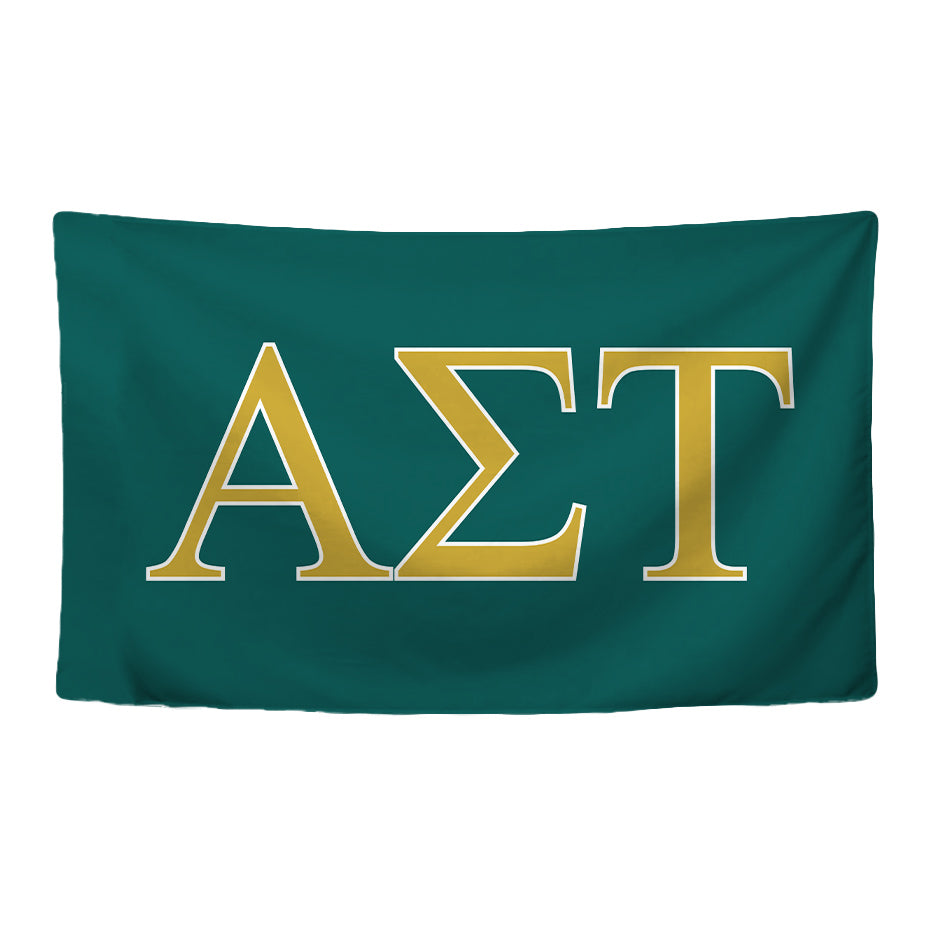 Alpha Sigma Tau Sorority Greek Letters Flag, Two-Color Design