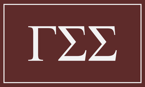 Gamma Sigma Sigma Sorority Greek Letters Flag, Two-Color Design