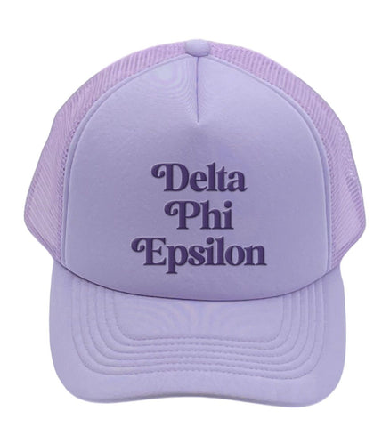 Delta Phi Epsilon Baseball Cap, Mesh Trucker-Style Hat