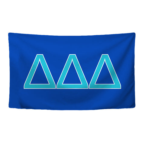 Tri Delta Sorority Greek Letters Flag, Two-Color Design