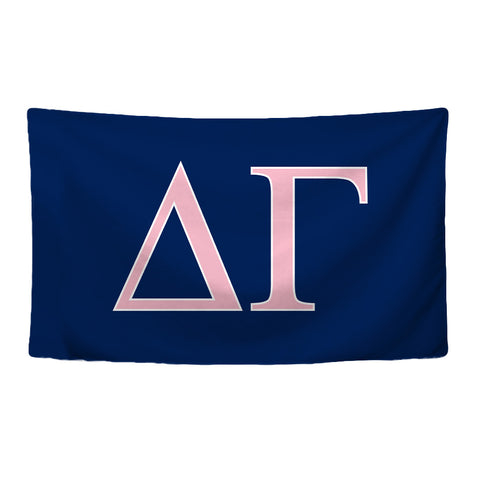 Delta Gamma Sorority Greek Letters Flag, Two-Color Design