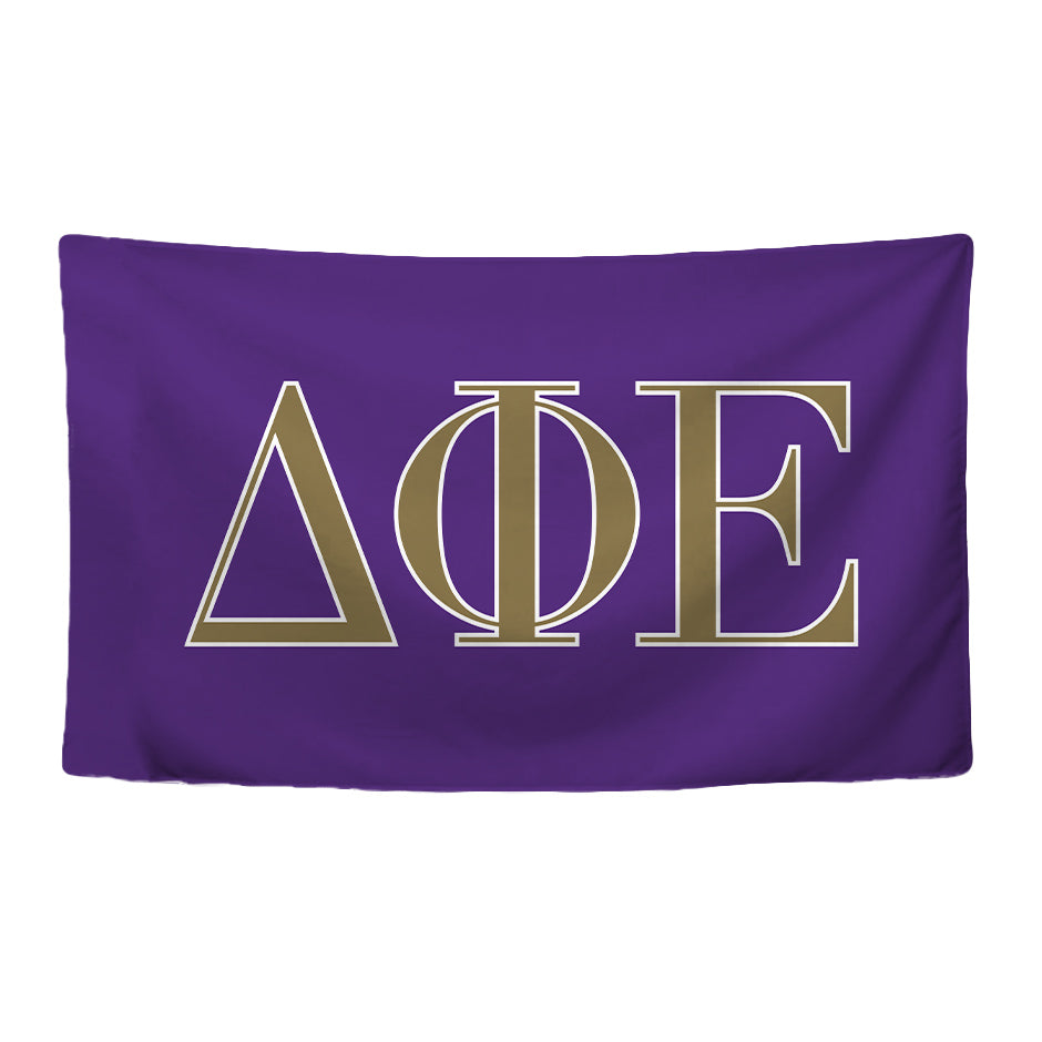 Delta Phi Epsilon Sorority Greek Letters Flag, Two-Color Design