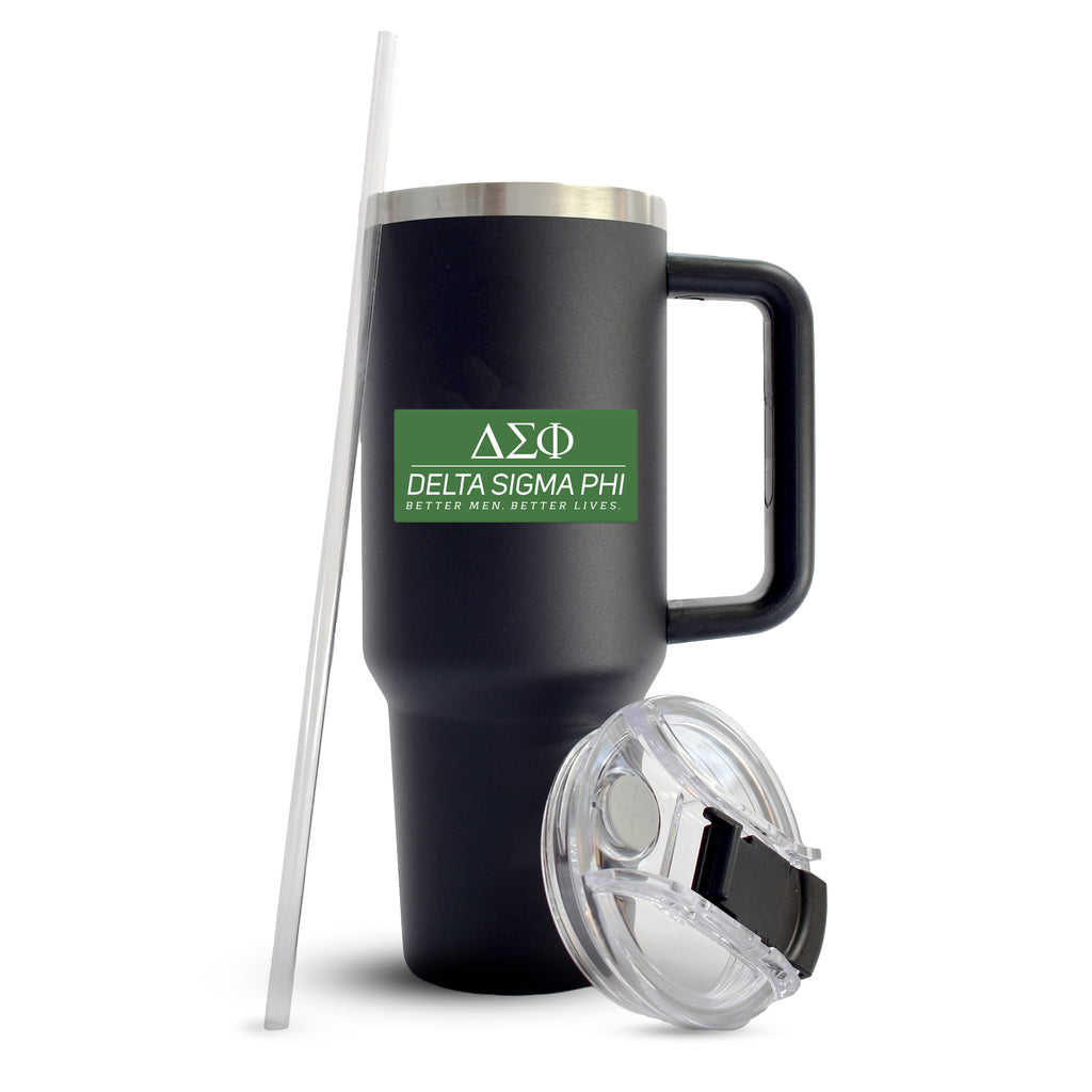 Delta Sigma Phi Fraternity 40oz Stainless Steel Tumbler with Handle