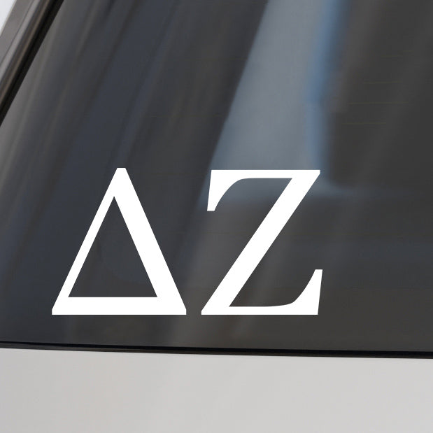 Delta Zeta Car Decal Sticker- Greek Letters Design