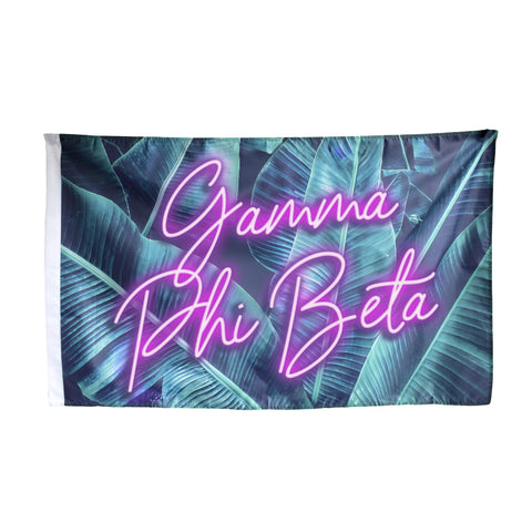 Gamma Phi Beta Neon Palm Flag