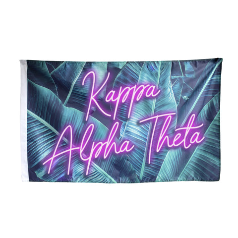 Kappa Alpha Theta Neon Palm Flag