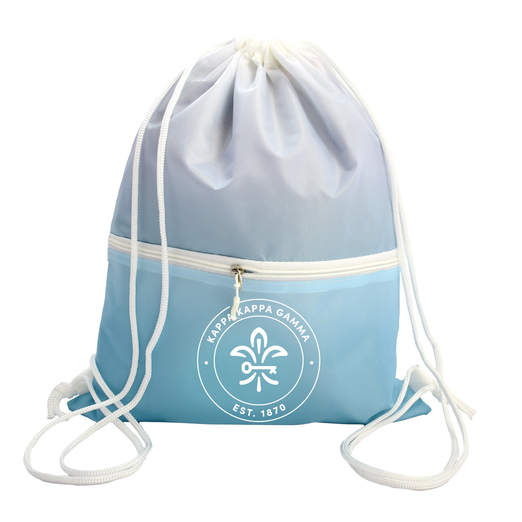 Kappa Kappa Gamma Drawstring Backpack, Ombre Color Design