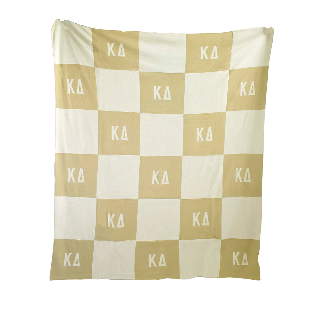 Kappa Delta Blanket - Acrylic Knit Checkered Blanket