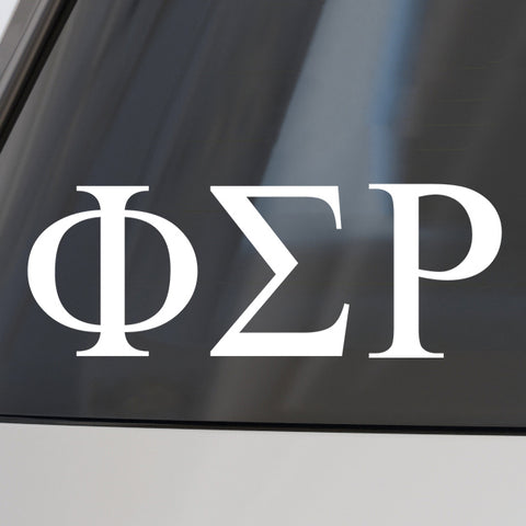 Phi Sigma Rho Car Decal Sticker- Greek Letters Design