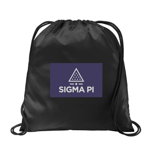 Sigma Pi Fraternity Drawstring Backpack, Black