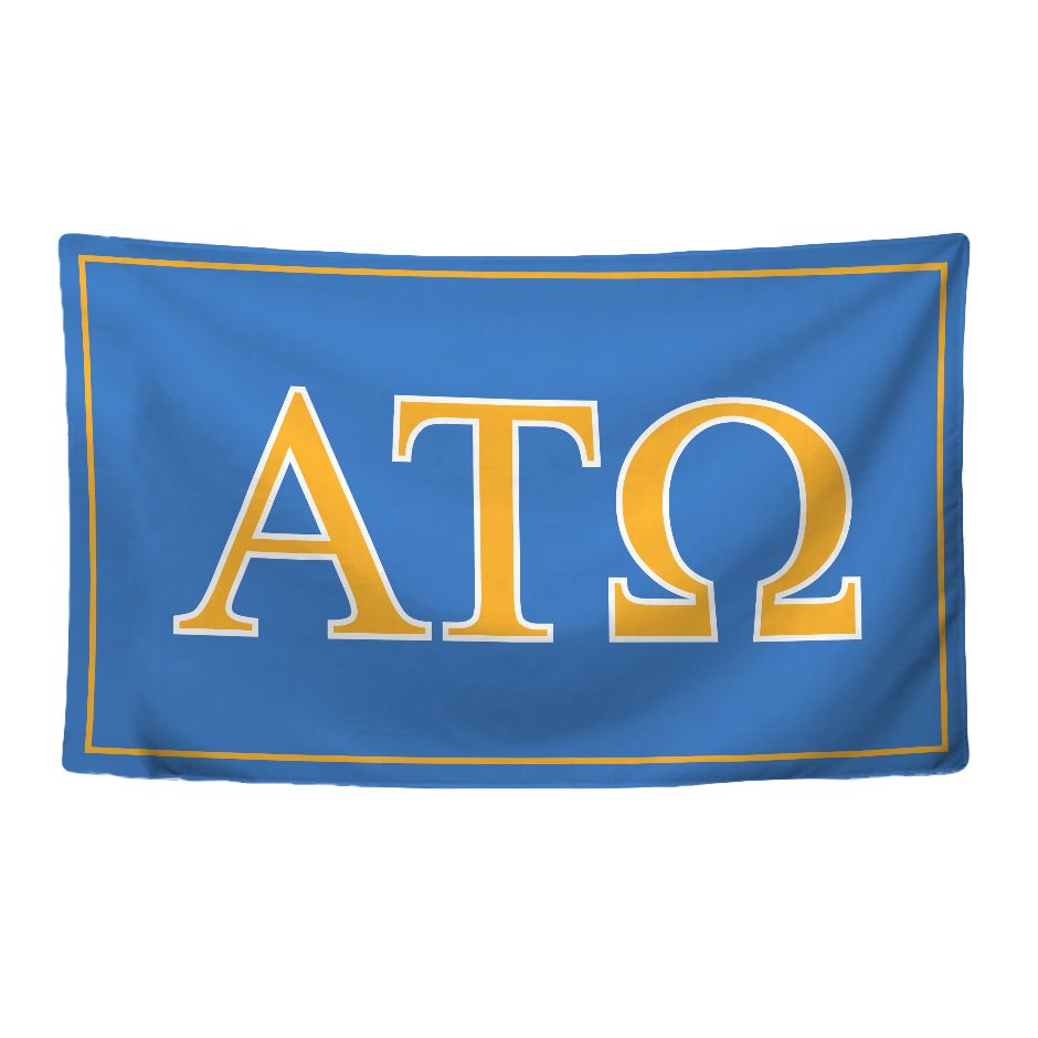 Alpha Tau Omega Fraternity Greek Letters Flag, Two-Color Design